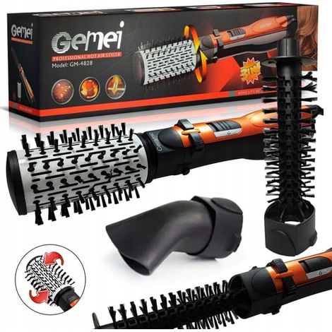 Gemei GM-4828 Rotations-Haartrocknerbürste, Glätteisen, Lockenstab 4 in 1