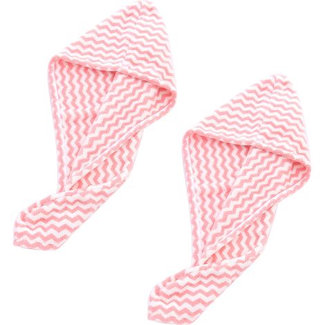 Serviette Cheveux Microfibre Anti-Frisottis Absorption Rapide Pour Salle De Bain Lot De 2 (1/5)