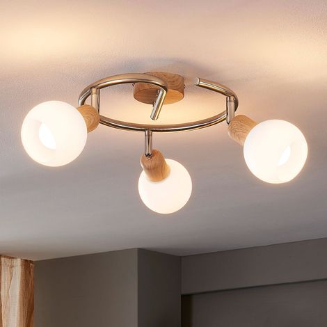 [NEUWERTIG] B-Ware Lindby Deckenleuchte Deckenlampe Svenka LED dimmbar 3-flg alabaster nickel Ø25cm (1/2)