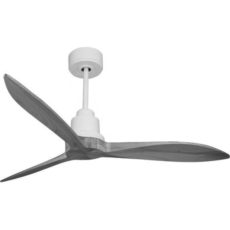 Tenerife - Super destratificateur et ventilateur DC 132 cm Blanc pales bois gris sans Lumière 25 à 35 m² (1/5)