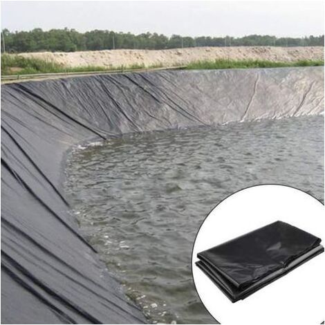 Feuille de caoutchouc noir robuste (2 x 3 m) pour bassins à poissons, piscines de jardin, membrane en PEHD (1/5)
