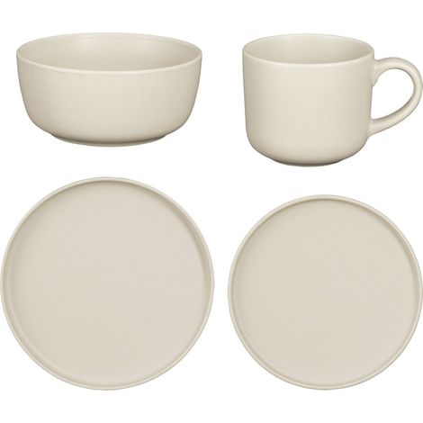 Mica Decorations Geschirrset für 4 Personen Ozzu taupe 16-tlg.