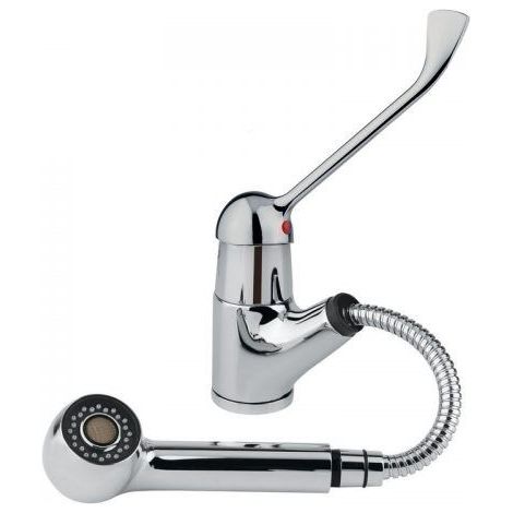 Mélangeur d'évier de cuisine avec douche extractible et levier clinique Idral 02451 Chromé (1/3)