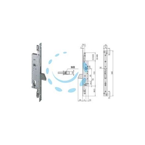 SERRATURA TRIPLICE INFILARE PER MONTANTI SOLO CATEN. 46800 (EX46300) - mm.35 (46800350)