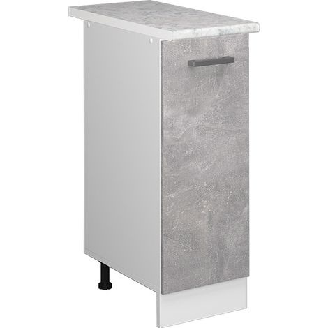 Mueble bajo universal R-Line, Hormigón, 30 cm con puerta, con encimera, Vicco