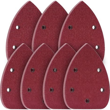 Papier a Poncer Triangulaire 10 x 40/60/80/120/180/240/400 Disque Abrasif Triangle 70 Pièces pour Ponceuse (1/5)