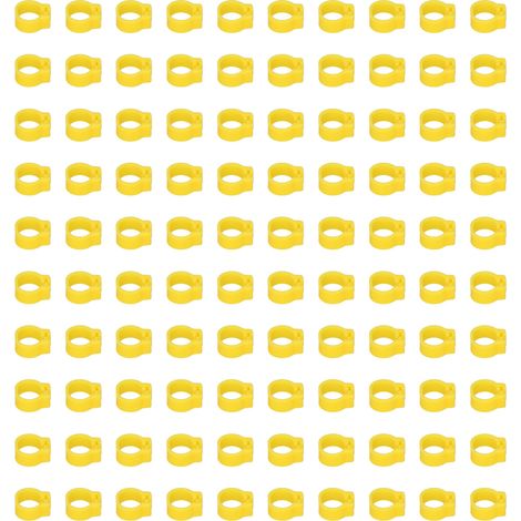 100 Stück 8 mm Tauben-Beinringe zur Kennzeichnung, Geflügel-Beinbänder, ohne Aufdruck, Taubenzubehör, gelb (1/5)
