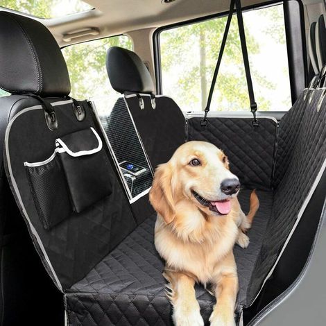 RHG Housse de siège arrière pour chien, housse de siège de voiture pour chien 100% étanche avec fenêtre en maille,hamac de voiture pour chien anti-rayures et antidérapant, housse de siège de voiture p