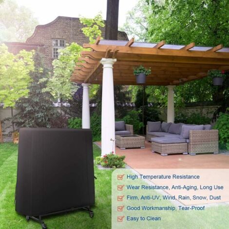 Funda para mesa de ping pong, funda protectora impermeable Oxford 420D, resistente a los rayos UV y al polvo para uso interior/exterior, 185x70x165 cm (1/4)