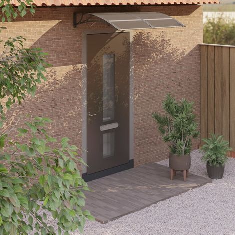 Store banne Store extérieur Auvent de porte Noir 150x100 cm Polycarbonate CFW65853 (1/5)