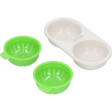 Cuiseur à œufs vapeur pour micro-ondes, de qualité alimentaire, pour la cuisine, la maison et les restaurants (vert) (1/5)