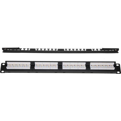 Panneau de brassage 24 ports, châssis de distribution réseau UTP Cat 6 non blindé RJ45 (1/5)