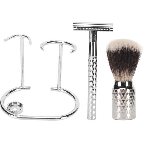Kit Brosse à Barbe Professionnel - Support pour Tondeuse Poils, Brosse en Alliage et Nylon, Lot de Soins pour Barbe Homme (1/5)