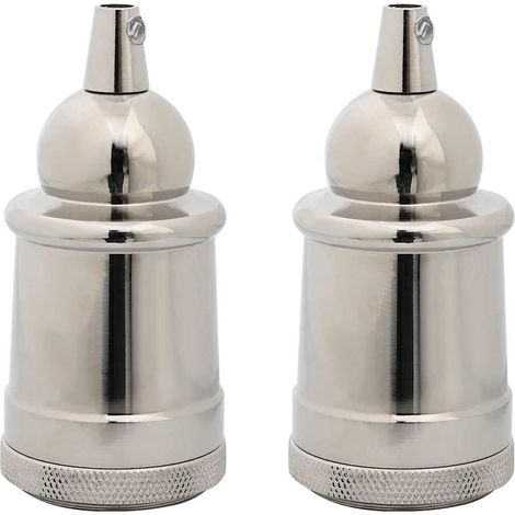 Douilles de lampe 2 pcs nickel satiné E27 (1/5)