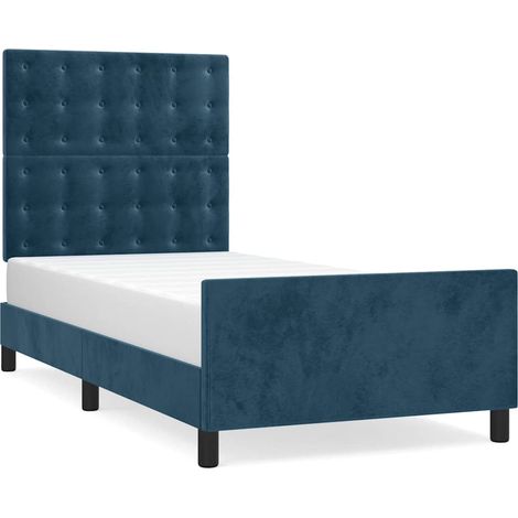 Maison Exclusive - Giroletto senza Materasso Blu Scuro 90x200 cm in Velluto (1/5)