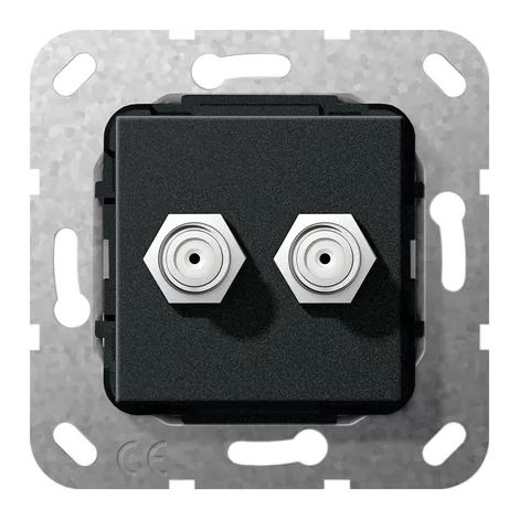 Gira SAT-F-Conector hembra 2f Kpl. Inserto Negro m [565110], 5651 10