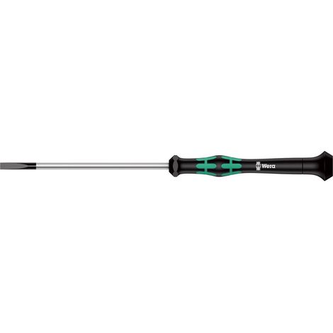 Destornillador de precisión Wera para electrónica, plano, 2,5 x 0,4 x 80 mm