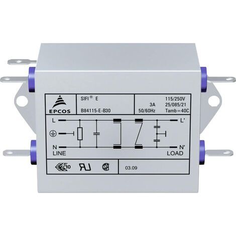 Filtre antiparasite TDK B84115EB110 ignifugé 250 V/AC 10 A 47 µH (L x l x H) 159 x 50.8 x 44.5 mm 1 pc(s) S79830 (1/3)