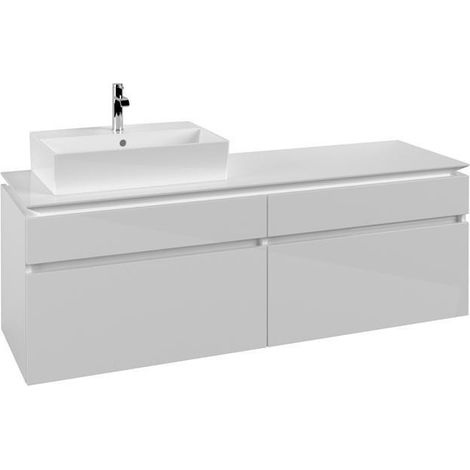 VB WTUS Legato B673 1600x550x500mm 4 sections WT li Blanc brillant