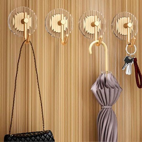 Goldene Acryl-Klebehaken für Dusche, Handtuchhalter und Badezimmeraccessoires, 3er-Set (1/5)