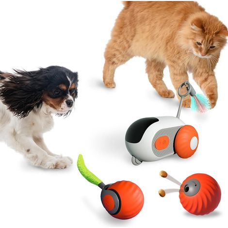 Jouet interactif d'intérieur pour chat, souris à ressort automatique télécommandée, jouet électrique intelligent pour chat, jouet de voiture automatique à gravité pour chat adulte ennuyeux. (1/5)
