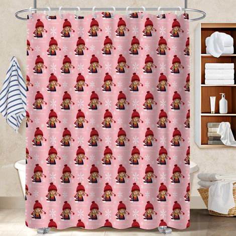 Rideau de douche tissu polyester 180x180 poids lesté bâche de douche pour célibataire actif (1/5)