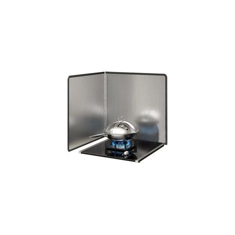 Plaque anti-projections,Cuisine Pliable Protection D'écran Anti-éclaboussures, Acier Inoxydable evêtement,nettoyage facile Protection anti-graisse (50 x 50 cm) (1/5)