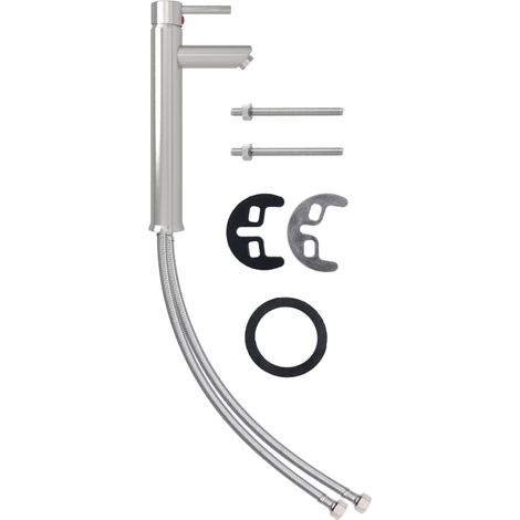 Miscelatore per bagno rubinetto da cucina miscelatore per bagno rubinetto per lavandino interno casa 30 cm nichel 020003506
