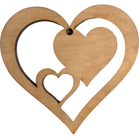 HERZ DEKOR HOLZ Decoupage 10cm (1/2)
