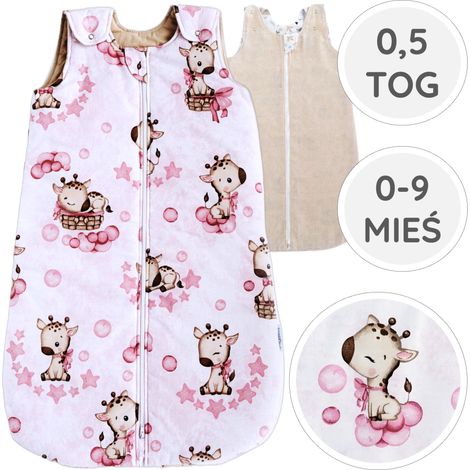 BabyU, Saco de dormir de verano para bebé, muselina de algodón ajustable, 0.5 TOG, 0-9 meses (1/5)