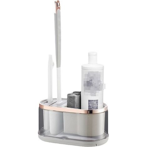 Brosse WC et Supports, Brosse Toilettes WC Balai Toilette WC Séchage Rapide Balayette WC Murale/au Sol - Gris (1/5)