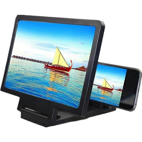 Loupe d'écran 3D pour smartphone, effet cinéma, écran anti-radiation avec support pour téléphone, compatible avec tous les smartphones (1/5)