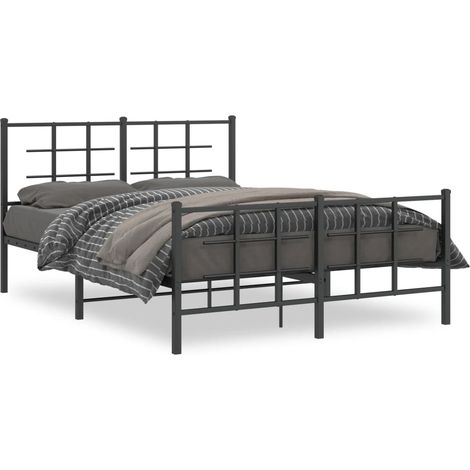 Maison Exclusive - Cadre de lit métal sans matelas avec pied de lit noir 135x190cm