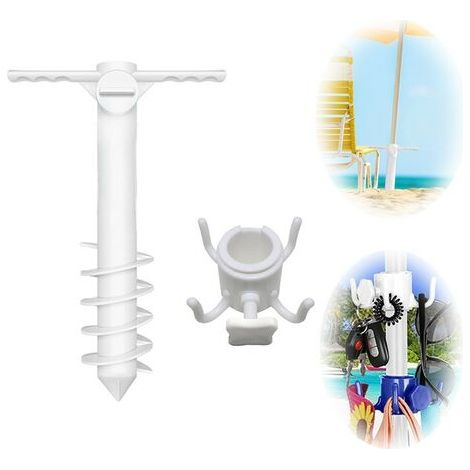 BUNTHAUS Pied de parasol, Parapluie de Ancre de Sable Support en avec Support Crochet de Suspension pour Patio Pelouse Jardin pour Toutes Les Parapluies 22-36mm (1/5)