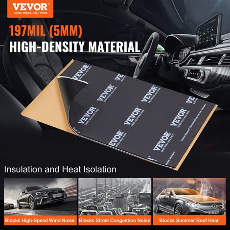 Tapis d'Isolation Phonique 5,1 mm Insonorisation Voiture 2,3 m² Matériau Insonorisant Automobile Caoutchouc Butyle 247,9x390,9 mm Tapis Isolant Thermique Structure 3en1 à 4 Couches pour Voitures (1/5)