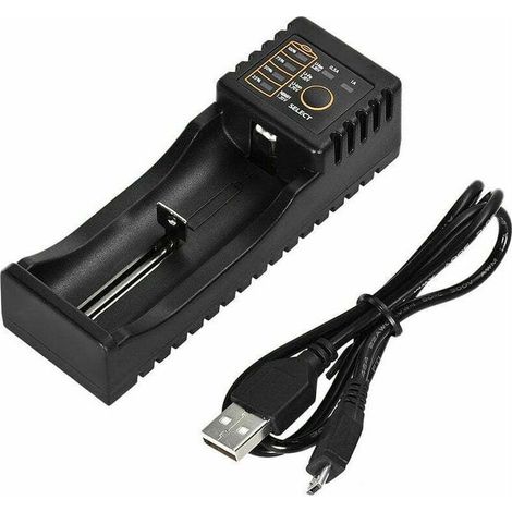 Chargeur de batterie pour piles rechargeables au lithium NiMH AA et AAA de 1,2 V, 3,7 V, 3,2 V et 3,85 V (18650, 18350, 10440, 14500 et 16340) (1/4)