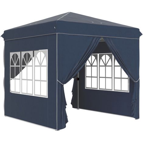 Tonnelle et pergola-Résistante hiver-UV50-Tente fête pliable bleu foncé-4 côtés-248x248x270cm (1/5)