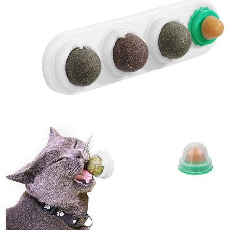 Chat Boule Menthe, Jouets à l'herbe à Chat, Jouet Boule d'herbe à Chat, Base de Jouet de Balle d'herbe à Chat, Bonbons Chat/Boules à la Menthe (1/5)