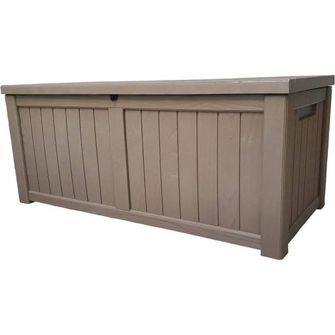 Signature Weave Petra Plastic Wood Effect Garden Cushion Tool Storage Box Chest (1/2)