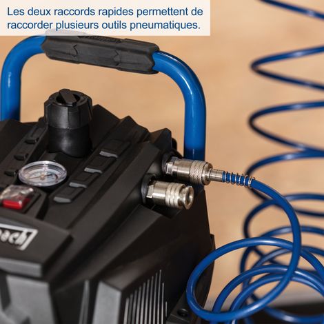 [JAMAIS UTILISÉ] Scheppach Compresseur d’air HC35V – 1500 W – Compresseur vertical – Pression 10 bar – Cuve 30 L – Puissance d’aspiration 180 L/min – Sans huile – Manomètre et régulateur de pression