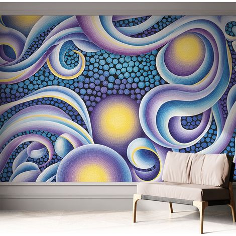Fotomurale adesivo - parete decorativa - decorazione casa - stile moderno parete - Vortici colorati 312x219 cm (1/5)