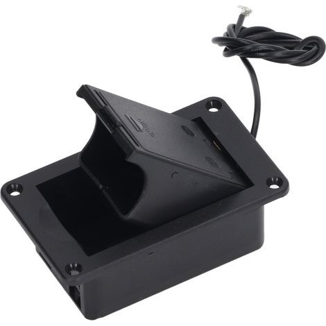 Isoliertes 9V-Batteriefach für Bassgitarre und Ukulele mit 2-adrigem Kabel, schwarz (1/5)