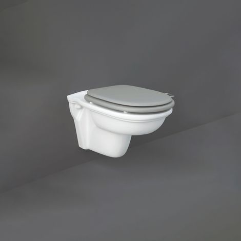 RAK Washington Rimless Wall Hung Toilet (inc Matt Grey Wood Soft Close Seat) (1/5)