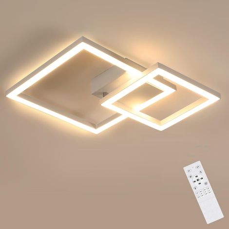 Goeco Rotative LED Panel Light 34W 51x41cm, White Flush Mount Ceiling Lamp with Remote Control Dimmable, Colour Changing 3000K-6500K for Living Room Office Kitchen (1/5)