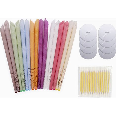 16 Pièces Bougies d’Oreilles,Bougie en Cire Auriculaire,Dotée de 8 Disques de Protection,Pour Détendez-vous et le Nettoyage d’Oreille Améliore le Sommeil Détend Les Nerfs(8 couleurs) (1/5)