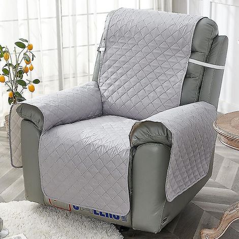 Housse de fauteuil Relax, protection rembourrée 1 place. Housse matelassée réversible. Couleur : Gris - 55 x 196 cm (1/4)