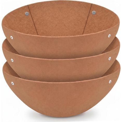 Doublures pour paniers suspendus, lot de 3, en feutre marron (1/5)