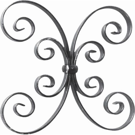 Deco Fer Forge – Volute en C fer forgé à souder 250mm x 250mm – Section 16x4mm – Finition coupe droite – Décoration portail et clôture (1/2)