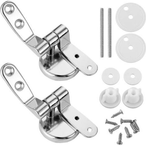 ALLIANDISKit de réparation pour abattant de toilettes - comprend des charnières réglables et des outils, compatible avec la plupart des toilettes, facile à installer, matériaux durables. (1/4)