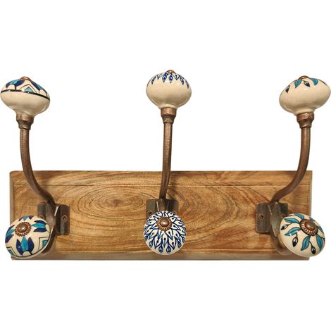 Signes Grimalt Hanger 3 Knobs Brown Coat Racks 20x39x12cm Vintage Metal Wall Dekoration